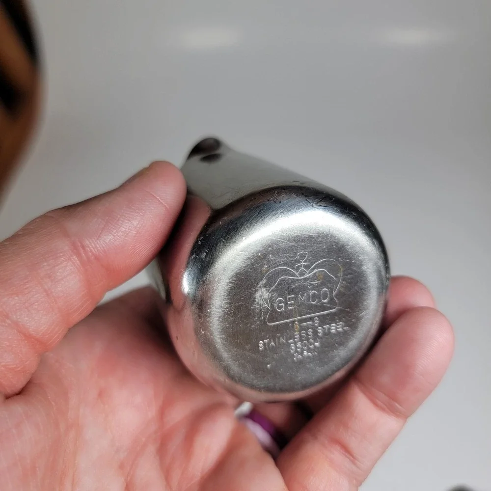 Gemco Mini Restaurant Individual Creamer Vintage Japan stainless steel G5004